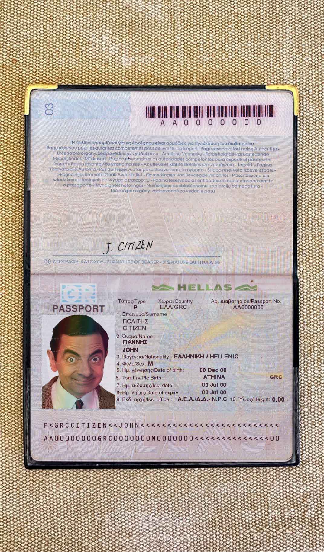 Greece pass photo look PSD template